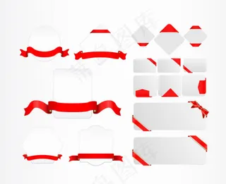 丝带与标签矢量,免抠元素
