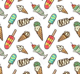 冰激凌无缝背景