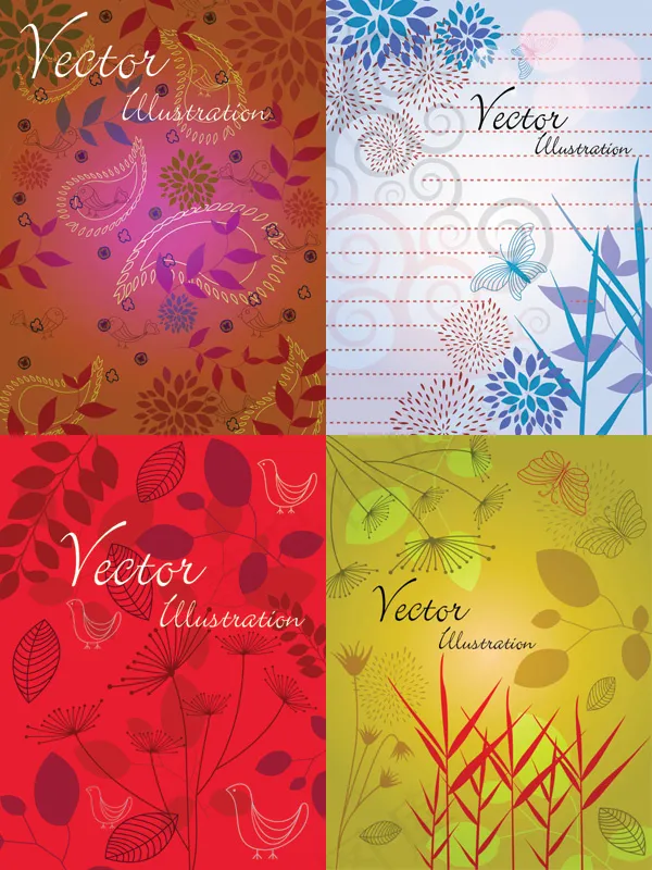 自然矢量线稿插图eps,ai矢量模版下载