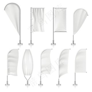 户外广告旗帜矢量