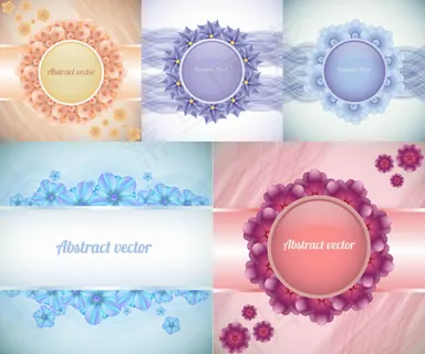 花朵漂流背景,背景元素