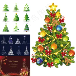 精美圣诞树矢量