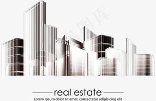 城市建筑大厦剪影