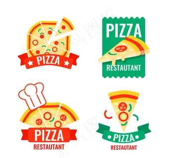 彩色披萨标签