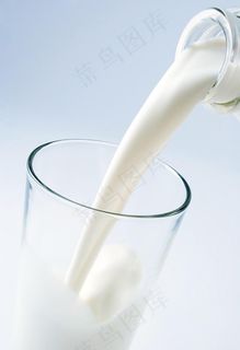 倒进玻璃杯的牛奶