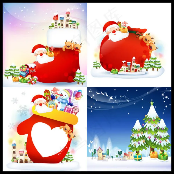 圣诞老人ai矢量模版下载