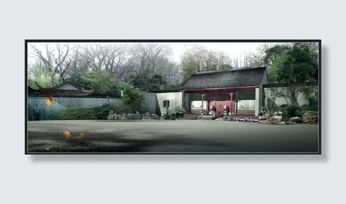 古典风格院落建筑(4535X1701(DPI:72))psd模版下载