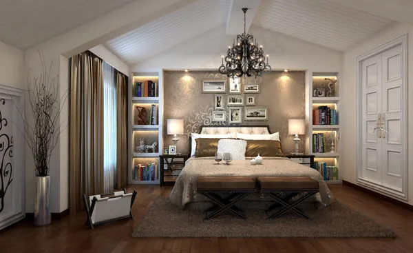 美式卧室模型