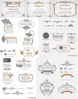 欧式古典证书花纹