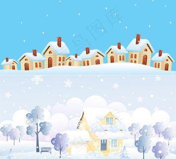 卡通小屋背景