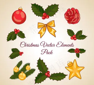 圣诞节装饰元素,免抠元素