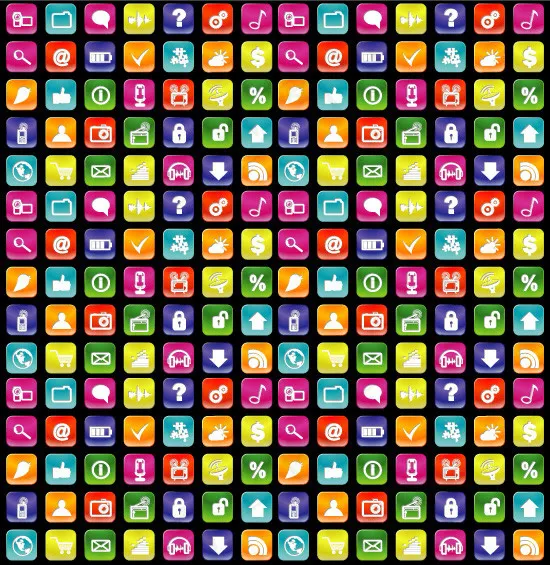 炫彩方形图标,免抠元素eps,ai矢量模版下载