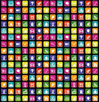 炫彩方形图标,免抠元素