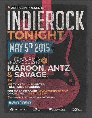 酒吧吉它音乐海报