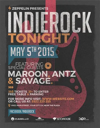 酒吧吉它音乐海报