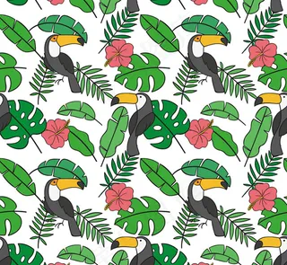 巨嘴鸟无缝背景