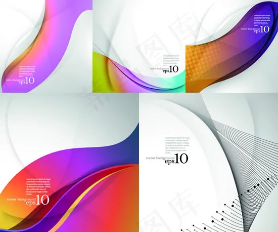 重叠光滑曲线背景eps,ai矢量模版下载