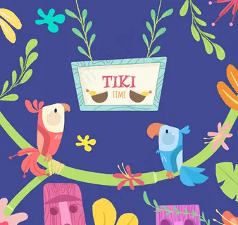 树枝上的鹦鹉矢量