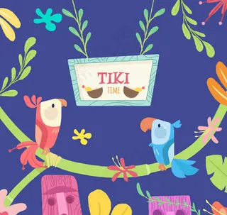 树枝上的鹦鹉矢量