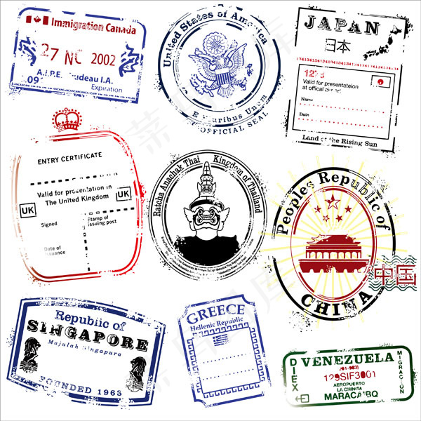 国家邮戳矢量eps,ai矢量模版下载