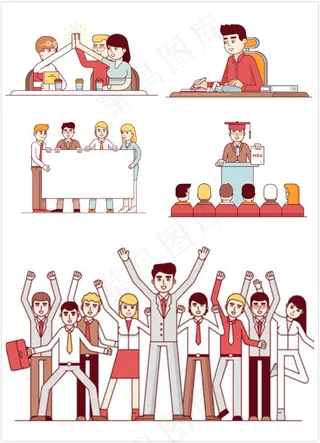 办公商务人物矢量