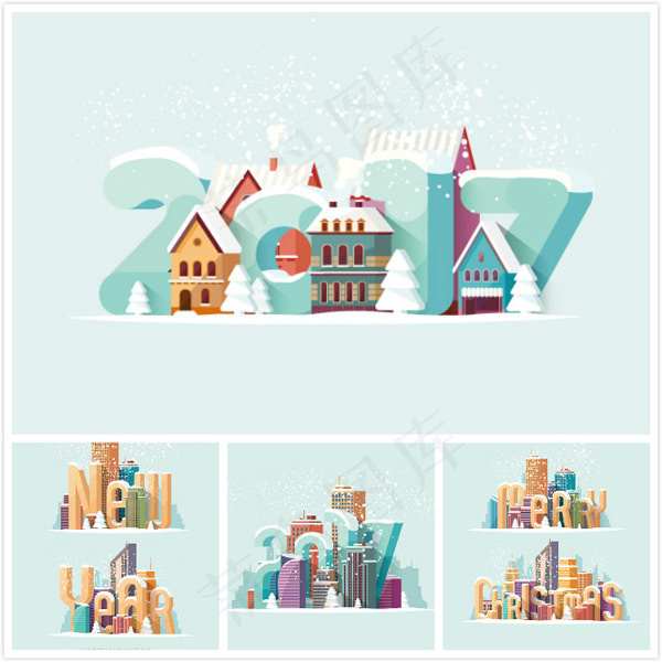 建筑新年背景