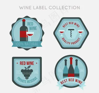 蓝色葡萄酒标签