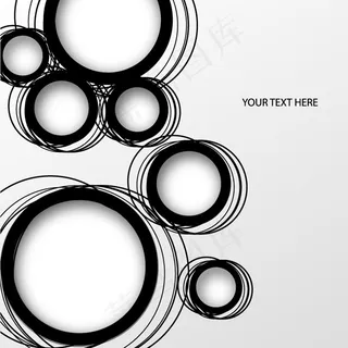 黑色线条圆环背景