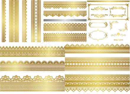 金色花纹花边
