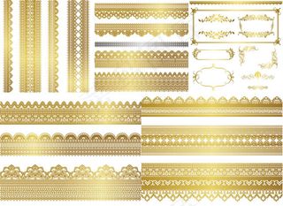 金色花纹花边