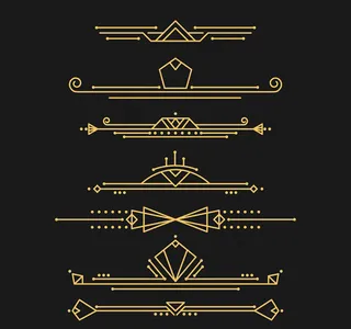 金色装饰艺术风格花边