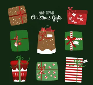 手绘圣诞节礼物