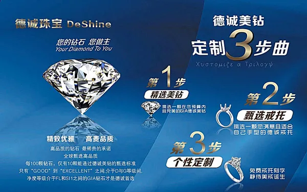 珠宝钻石定制广告cdr矢量模版下载
