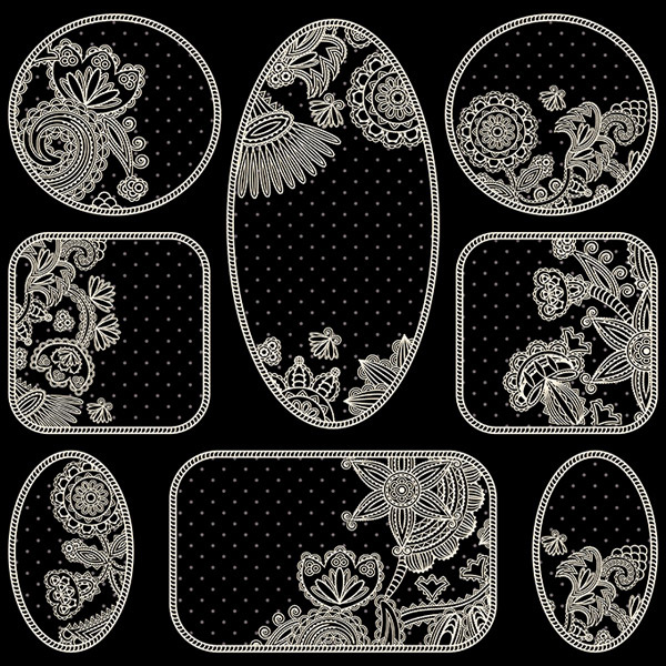 金色花纹花边