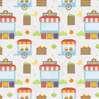 流动商铺无缝背景