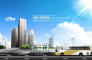 公交巴士与站台