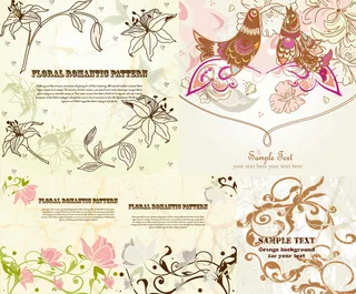 线稿花纹背景,背景元素