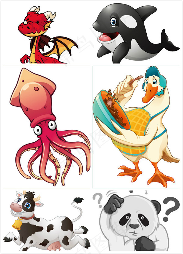 卡通动物矢量,免抠元素