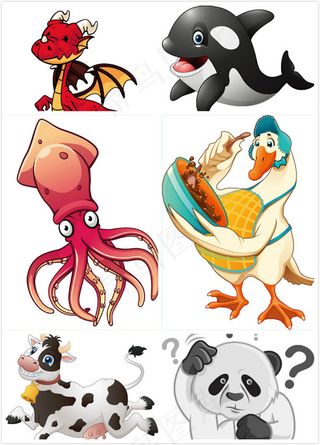 卡通动物矢量,免抠元素