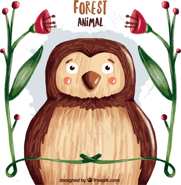 手绘猫头鹰装饰