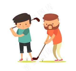 卡通高尔夫男子