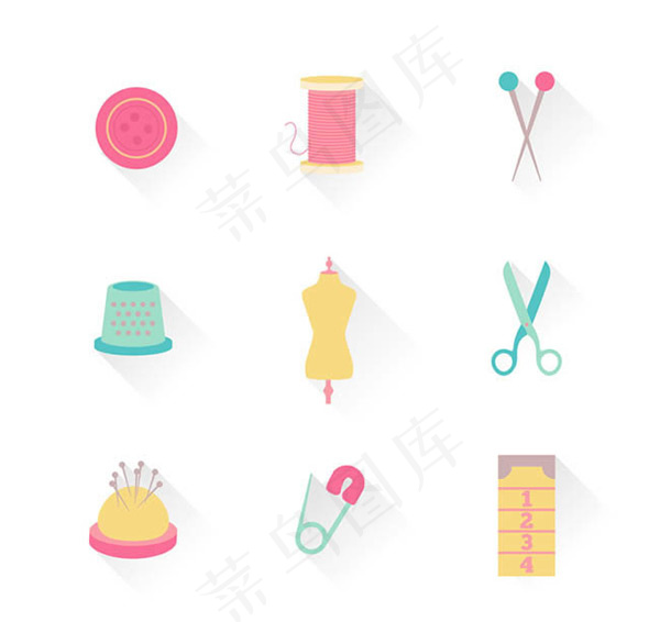 手工缝纫元素图标,免抠元素ai矢量模版下载