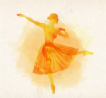 水彩绘舞蹈女郎
