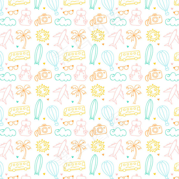 旅行元素无缝背景