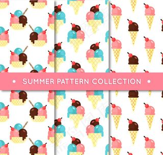 夏季雪糕无缝背景