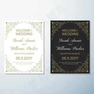 欧式花纹请柬贺卡