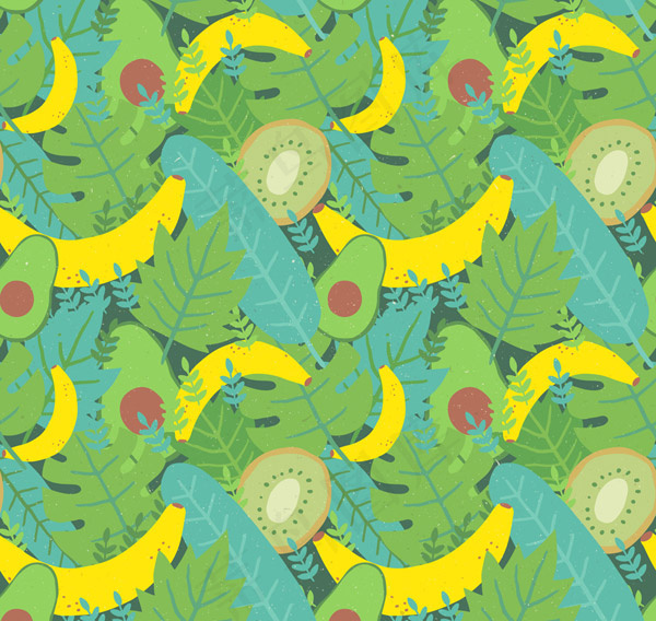 香蕉和牛油果背景