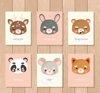 动物头像语言卡片