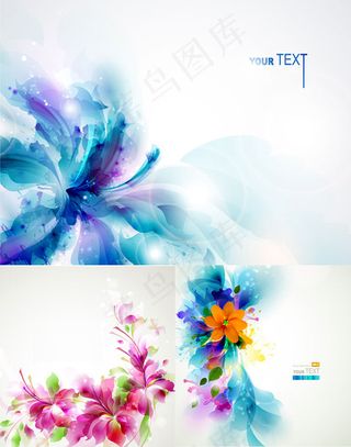 绚丽花朵背景,背景元素