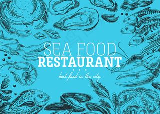 手绘海洋动物图案,免抠元素